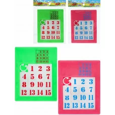 Головоломка (8,8х6,8х0,4 см)."Пятнашки" (15 элементов,2 цвета микс,в пак.) ( Арт. Y1481068)