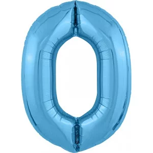 Шар Agura Slim Холодный голубой цифра 0 (40\'\'/102 см) 755266
