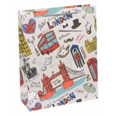 Dream cards Пакет подарочный с мат. лам. Стильный Лондон 31х42х12 см, 210 г ППК-1958