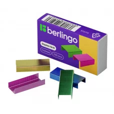 Скобы для степлера №10 Berlingo, цветные, 1000шт. 264147