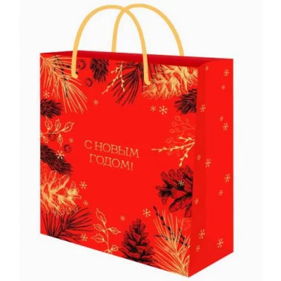 Dream cards Пакет подарочный с мат.лам. и тис.фол. 26 4х32 7х13 6 см (L) Дух праздника 190г ППК-2346