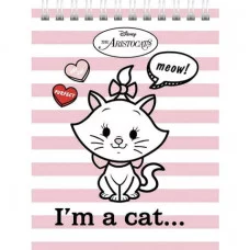 Записная книжка 48л А6ф клетка с твердой обложкой тв.переплет глянц. ламин. -Кошечка Мари- DISNEY 48ЗКт6В1_25098