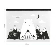 Папка-конверт на zip-молнии MeShu "Inspiring mountains", А4, 150мкм, прозрачная с рисунком 342736