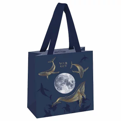 Пакет подарочный 1шт 20*20*10см MESHU "Мир китов", отд. фольгой, матовая ламинация 354633