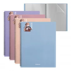 Папка файловая пластиковая на спирали ErichKrause Soft Manga, с 40 прозрачными карманами, A4, ассорти 1шт 61183