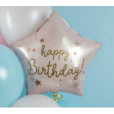 Шар (18\'\'/46 см) Звезда, С Днем Рождения, Розовый, 1 шт. G78196