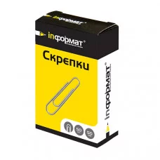 Скрепки inФОРМАТ серебро металл 50 шт 50 мм 040196