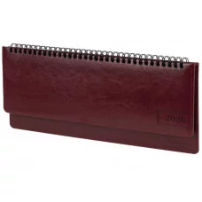 Планинг датированный 2026 305х140 мм BRAUBERG "Imperial", под кожу, бордовый, 117227