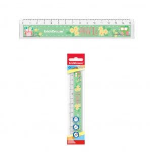 Линейка с выемкой пластиковая ErichKrause Flower Owl 15см 57833