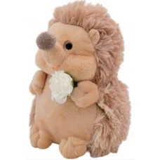 Ежик Златон маленький 17 см с белой розой 0913217-212 Unaky Soft Toy 146-003