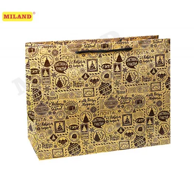 Пакет подарочный с глянцевой ламинацией (горизонтальный) 32х26х12 см (L) Экспресс-подарок, 157 г ПКП-1828