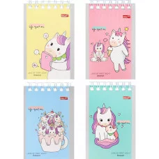 Блокнот А7 40л. на гребне УДИВИТЕЛЬНЫЙ ЕДИНОРОГ Б40-5724 обл.-мел.кар, бл-офс,в клетку TМ Profit