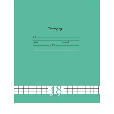 Тетрадь КЛЕТКА 48л. Fresh Line МЯТА (Т48-6026) 80г/м2, цветная мел обл. ПП-00188672