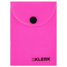 Папка-конверт на кноп А7 (75*105мм) 0,18мм KLERK Neon 241322 непрозрачная розовая 241322