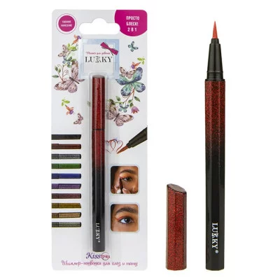 Набор Точка шиммер-подводка д.глаз и тату 2-в-1 красный Т18949 Lukky Kiss 516-972