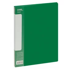 Папка с 60 вкладышами СТАММ "Стандарт" А4, 21мм, 700мкм, пластик, зеленая 355311