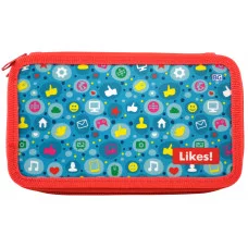 Пенал BG большой 190х110 мм 2 отделения на молнии "Likes!" ламинированный