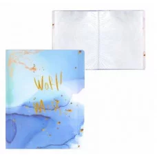 Папка с 20 вкладышами Alingar А4 310х235 мм пластик 400 мкм мраморный дизайн с надписью "World" голубой 1шт AL12804