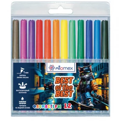 Фломастеры 12цв "Best Of The Best" смываемые вент колп   ATTOMEX 5081539 232466