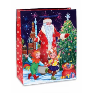Пакет подарочный с глянцевой ламинацией 18x23x10 см (M) Весёлый хоровод, 157 г ПКП-1685