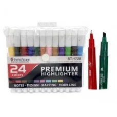 Маркер выделитель 24 цв. CN-33 Tyno 1-4мм Двухсторонние линер+скошенный ST-1728 321537
