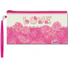 ПМП 19-20 Lace love-пенал мягкий с ручкой на карабине, ткань подкладкой