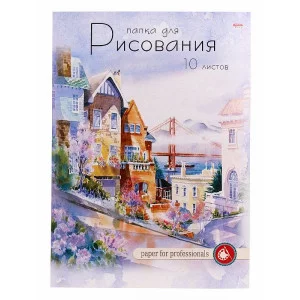 Папка для рисования А4 10л КРАСИВЫЙ ГОРОД (10-1101) цветная обл вн блок 120г/м2 ПП-00052970