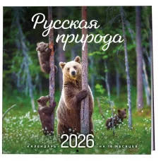 Русская природа. Календарь настенный на 16 месяцев на 2026 год (300х300 мм) 978-5-04-217653-1