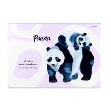 Альбом для рисования А4 12л. АКВАРЕЛЬНАЯ ПАНДА (12-3756) скрепка, мелов. обл,офс, микс из . 12-3756