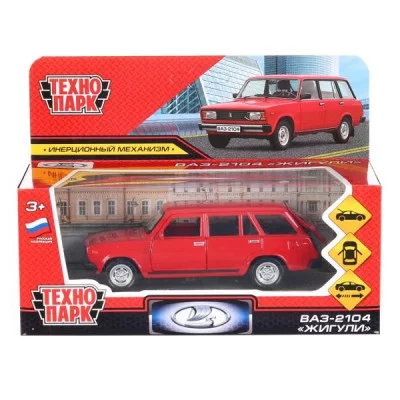 Машина металл ВАЗ-2104 ЖИГУЛИ длина 12 см, двери, багаж, 2104-12-RD