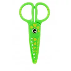 Ножницы детские пластиковые Мульти-Пульти "Приключения Енота, Крокодил" 12см, зеленый, трай-ми кард с европодвесом 348457