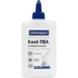Клей ПВА OfficeSpace, 250г, с дозатором, дисплей бокc 355608