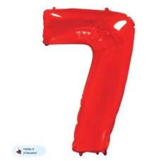 Шар (40\'\'/102 см) Цифра, 7, Красный, 1 шт. в уп. B901767R