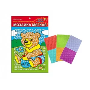02. МОЗАИКА МЯГКАЯ. формат А5 (21х15 см) МИШКА С МЁДОМ (Арт. М-4768)