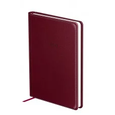 Ежедневник датированный 2026г., А5, 176л., твердый переплет, кожзам, BG "Nebraska. Dark red", красный 380098