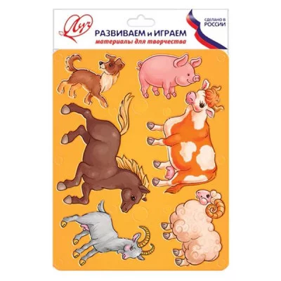 Трафарет ЛУЧ ДОМАШНИЕ ЖИВОТНЫЕ 165х205 мм пластик желт. Луч 010562