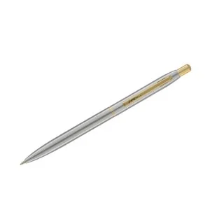 Ручка шариковая Luxor "Sterling" синяя, 1,0мм, корпус хром/золото, кнопочный механизм, футляр 374731