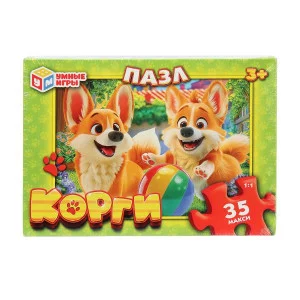 Корги. Макси-пазлы в коробке. 35 деталей. 180х127х35 мм. Умные игры 387354