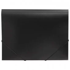 Папка на резинках BRAUBERG Office, черная, до 300 листов, 500 мкм, 227713