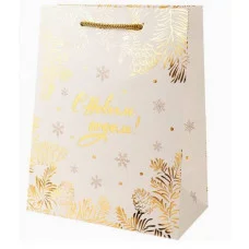 Dream Cards Пакет подар.с мат.лам.и тис.ф.26x32x10см(L) Новогодние узоры 190г ПКП-8285