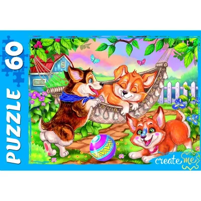 ПАЗЛЫ 60 элементов ЗАБАВНЫЕ КОРГИ №3 (Арт. ПУ60-7007)