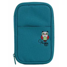 Пенал прямоугольный СОВА, БИРЮЗА, ПЕНАЛ (ПН-6833) с вышивкой