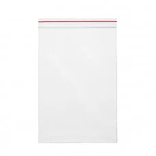 Пакет упаковочный с замком Zip Lock 80x100 мм, ПНД, 35 мкм, прозрачный, с красной полосой на zip-застежке, 100 шт в упаковке 9054204
