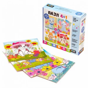 Пазлы 4в1 "В цветочном мире" 4*6*9*12 элементов Baby Games 07878
