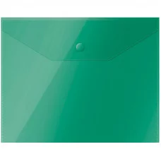 Папка-конверт на кнопке OfficeSpace А5 (190*240мм), 150мкм, полупрозрачная, зеленая 267529