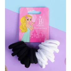 Резинка для волос "Махрушка" (набор 20 шт) классика чёрный белый 3000165