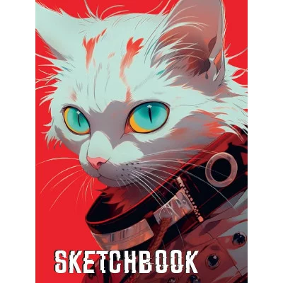 СКЕТЧБУК А5. КОТ ИЗ БУДУЩЕГО (выб.лак, красная резинка) 467-0-159-10074-4