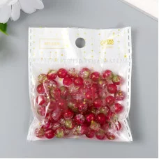 Бусины для творчества пластик "Мыльный пузырь прозрачная фуксия" набор 20 гр 0,8х0,8х0,8 см   912942