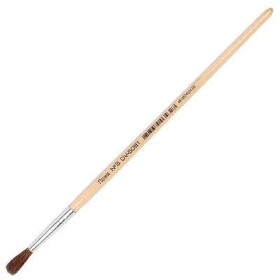 Кисть ученическая круглая пони 05 лакированная ручка DARVISH DV-5051 212221