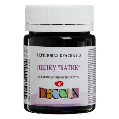 Краска по шелку "Батик" акрил 50мл банка ЗХК "Декола" Черная 4428810 3245617